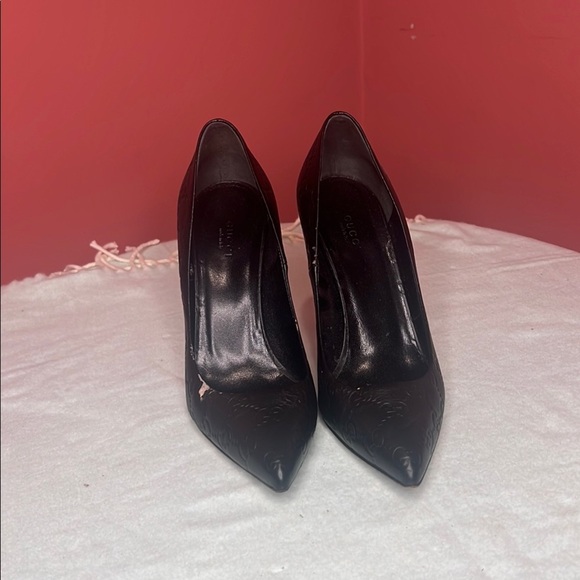 Gucci Black Guccissima Leather Women's Pump Heel Bamboo heel Size 39.5 - Picture 11 of 13